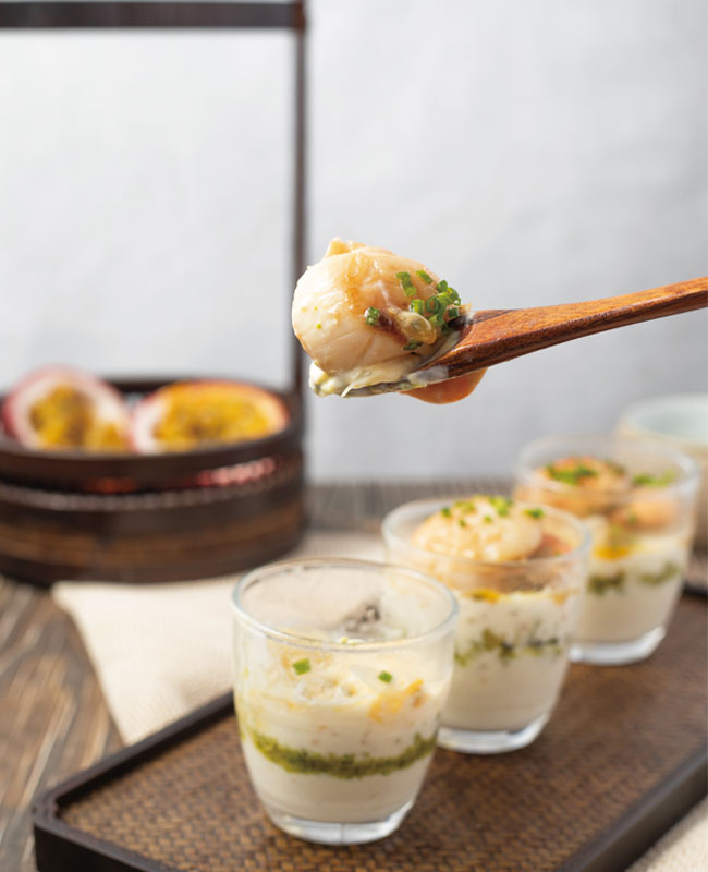 Recipe for Pomelo Scallop Cups
