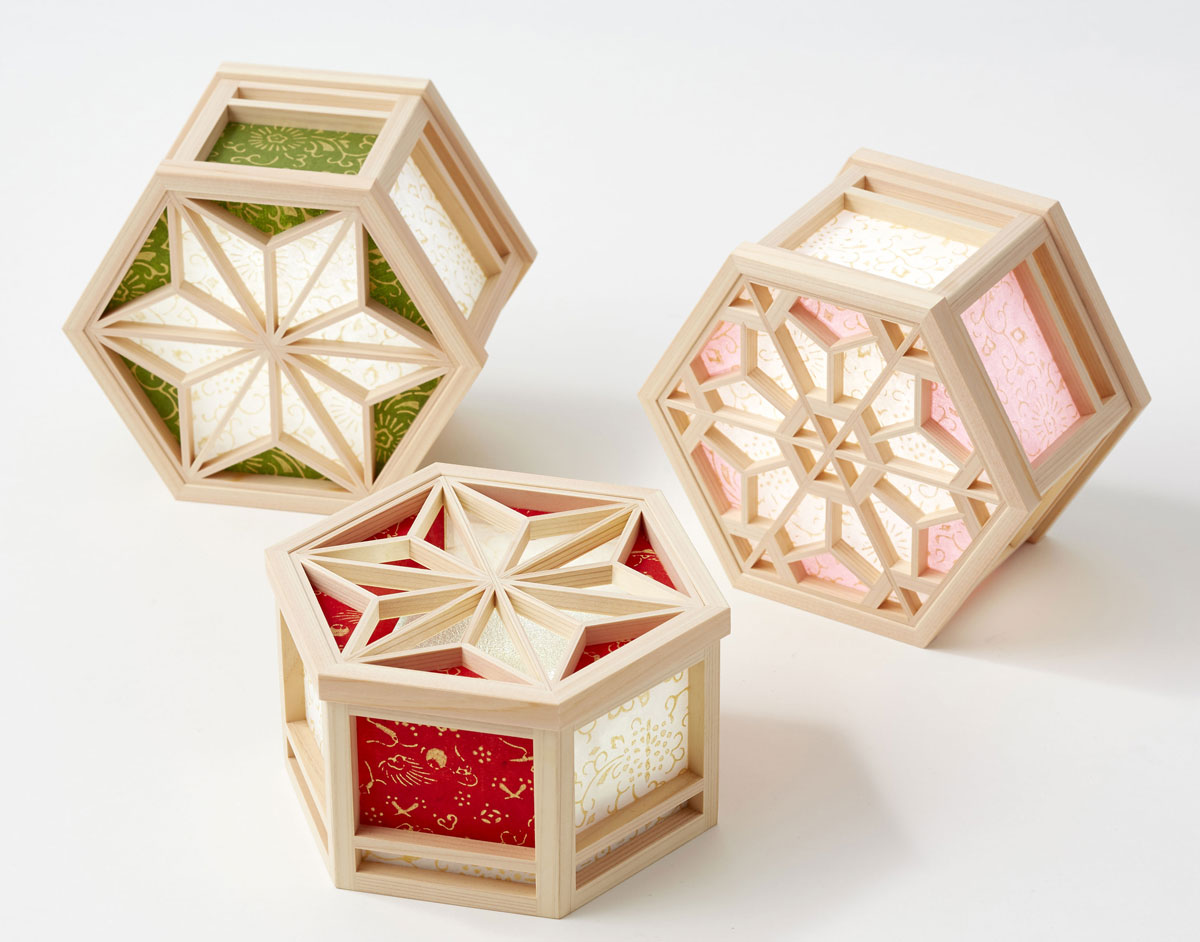 Japanese wooden light boxes